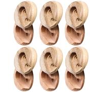 CONGARTENO 6 Paires Douille pour Tringle de Penderie en Support Mural Épais | Bois de Hêtre, Démontable et Lisse, Rangement Pratique, Limite les Chutes, pour Armoire et Placard