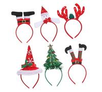 CONGARTENO 6 Pièces Ensemble Bandeau De Noël Accessoire De Coiffure Festive Coiffes De Costume Accessoires De Cheveux De Cerceau De Cheveux De Noël Tissu Non Tissé