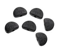 CONGARTENO 6 Pièces Lot de 6 Mécaniques D’accordage en Métal Noir Sculpté pour Guitare Électro-acoustique, Système D’accordage Précis, Boutons Ergonomiques, Pièces Détachées pour Guitare