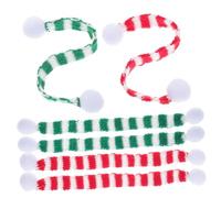 CONGARTENO 6 Pièces Lot de Écharpes Miniatures de Noël pour Décoration de Bouteilles de Vin Accessoires DIY pour Fête Couleurs Classiques Rouge Blanc et Vert Blanc Ornements Festifs