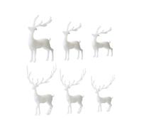 CONGARTENO 6 Pièces Ornement De Wapiti Décorations De Noël Rennes Décorer Cerf De Décoration De Noël Ornement De Cerf Statue De Wapitis Blanche