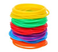CONGARTENO 60 Pièces Lot de Bracelets Silicone Multicolores Accessoires Cheveux et Bracelets Poignet Élastiques pour Femmes et Étanches et Réutilisables pour Fêtes Halloween Noël Disco