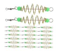 CONGARTENO 60 Pièces Luminous Olive Shaped Spring Bait Thrower for Carp Fishing Durable Glow Feeder Cage Holder for Freshwater and Saltwater Anglers