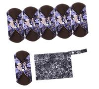 CONGARTENO 7 pièces Serviettes hygiéniques lavables en fibre naturelle avec pochette de rangement Protection menstruelle confortable et imperméable pour sport voyage et usage quotidien