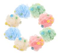 CONGARTENO 8 pièces Boule de Exfoliante Éponge Douce Maille Portable pour Corps Nettoyage Profond et Luxueux Séchage Rapide Accessoires de Bain et Hommes