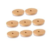 CONGARTENO 8 pièces Lot de Couvercles pour Bocaux avec Joint Silicone Amovible Compatible Bocaux à Large Ouverture et Verrines Couvercles Hermétiques pour Stockage et Conservation
