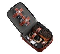 CONGARTENO 9 Pièces Set de Brosses à Chaussures Portables avec Crème de Cirage Outil de Nettoyage et Polissage pour Homme et Femme
