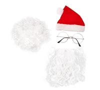 CONGARTENO Accessoire De Père Noël Barbe De Père Noël Perruque Lunettes Chapeau Barbe De Cosplay Articles De Fête