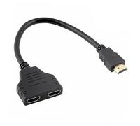 CONGARTENO Adaptateur Vidéo 1 Entrée 2 Sorties Pour Télévision Et Projecteur, Câble Répartiteur Mâle Vers Double Femelle, Répétition D'écran, Usage Multimédia Et Console De Jeu, Compatible Led, Noir