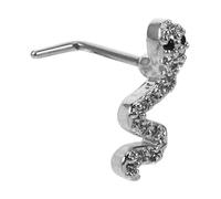 CONGARTENO Anneau de Nez en Acier Inoxydable Forme Serpent Zirconium Brillant Bijou de Piercing au Nez de L Argenté Piercing Corporel Élégant pour Usage Quotidien Beauté