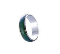 CONGARTENO Bague D'humeur Changeant de Couleur 6mm Métal Simple Unisexe Bague Thermosensible Intérieure 19mm Accessoire Créatif Présent Anniversaire Femme Homme
