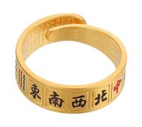 CONGARTENO Bague Mahjong Créative pour Femme Anneau de Feng Shui Doré pour Quotidien et Affaires Design Ergonomique pour Doigt Indice Succès