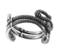CONGARTENO Bague Serpent Ouverte Rétro En Acier Inoxydable Pour Homme Anneau Gothique Ajustable Soirée Thème Halloween 12 Us