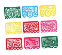 CONGARTENO Bannière Mexicaine Décorative Day Of The Dead Non Tissé Guirlande Colorée Festive pour Fête Mexicaine Facile à Suspendre Ambiance Joyeuse