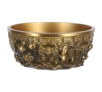 CONGARTENO Bassin au Trésor en Cuivre 11 Cm Fait Main, Bol Décoratif Feng Shui Symbole de Richesse et Prospérité pour Salon et Entrée, Bol D'offrande Tibétain, Accessoire Décoration