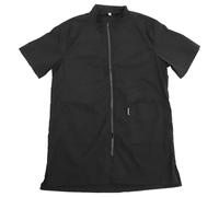 CONGARTENO Blouse de Toilettage pour Animaux Imperméable en Nylon Noir Taille L Tablier Antistatique à Manches -Longues Fermeture Éclair Intégrale Uniforme Professionnel pour Salon de
