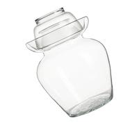 CONGARTENO Bocal en Verre Transparent 5 Kg pour Cornichons la Cuisine Pot à Conserve Étanche sans Plomb Ouverture Surélevée Fermentation et Conservation Alimentaire Maison