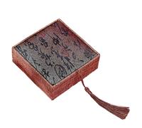 CONGARTENO Boîte à Bijoux Lin Rustique avec Tassel Organisateur pour Bagues et Boucles Oreilles Coffret Cadeau Élégant et Pratique pour Bijoux Précieux