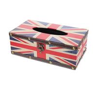 CONGARTENO Boîte à Mouchoirs Bois Vintage Style Rétro Britannique avec Drapeau Union Jack Décoration Élégante pour Maison et Bureau
