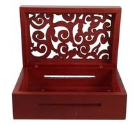 CONGARTENO Boîte à Musique DIY en Bois Sculpté Vintage 30 Notes Mécanisme à Manivelle, Coffret en Bois Rouge Classique Ajouré, Kit de Pièces pour Création et Réparation, Outil