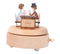 CONGARTENO Boîte à Musique Mécanique Bois avec Air Romantique Décoration de Bureau Créative pour Cadeau Anniversaire et Saint-Valentin