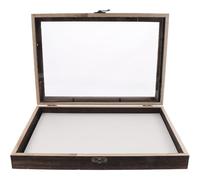 CONGARTENO Boîte à Spécimens Insectes en Bois de Pin 31X22X4 CM avec Tapis Blanc et Cadre Vitrine Transparent Coffret de Rangement avec Fermeture Métallique pour Collection et Exposition