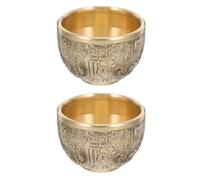 CONGARTENO Bol à Trésor en Laiton 2 Pièces Résistant Décoration Rétro pour Maison et Bar Petit Bol de Fortune