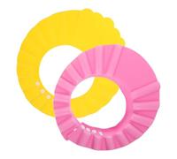 CONGARTENO Bonnet Bébé 2 Pièces Visière de Bain Ajustable en Pe, Résistant la Déformation, Protège Oreilles et Yeux Lors du Lavage des Cheveux