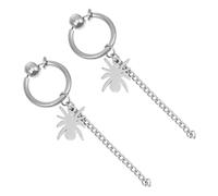 CONGARTENO Boucles Oreilles Pendantes Acier Titane Style Asymétrique Chaîne Et Araignée Accessoires Oreilles Pour Femme