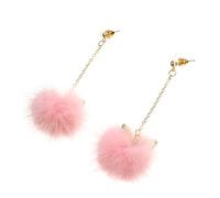 CONGARTENO Boucles Oreilles Pom Pom avec Oreilles de Chat Accessoires Élégants pour Femmes Bijoux Délicats pour et Occasions Spéciales