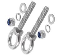 CONGARTENO Boulon à Œil en Acier Inoxydable M10X60 Lot de 2 set de avec Écrou Nylon Anti-Desserrage Rondelle Plate et Ressort Fixation Murale et Levage Industriel Usage Extérieur et