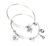 CONGARTENO Bracelet Cœur en Acier Inoxydable Ajustable pour Maman et Filles, Bracelet Jonc Relationnel, Bijoux Assortis, Usage Quotidien et Présents, Taille Unique