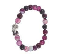 CONGARTENO Bracelet Extensible en Perles Naturelles Violettes Breloque Tortue Marine Élastique Confortable Bijou Féminin Polyvalent pour Yoga et Usage Quotidien Présent Symbolique