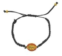 CONGARTENO Bracelet Saint Benoît Tressé Main Ajustable Noir, Chaîne de Poignet Religieuse pour Hommes et Femmes, Bijou Catholique Léger et Polyvalent, Présent Spirituel Pratique