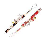 CONGARTENO Breloque de Téléphone Chat Amulette Lot de 2 Pendentif Maneki Neko Clochette Cordon Suspendre pour Portable Décoration pour Clés et Appareils Photo Anti-Perte Mascotte Japonaise