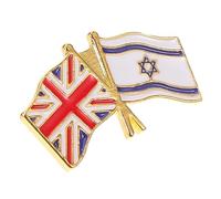 CONGARTENO Broche Métallique Drapeau Israël et Royaume-uni Alliage de Zinc Épingle de Revers Légère et Résistante Badge Patriotique Personnalisable pour Vêtements et Accessoires