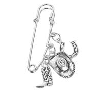 CONGARTENO Broche Occidentale Chapeau de Cowboy pour Femme Épingle de Sûreté Clip Cardigan Style Western Thème Cowboy Américain Accessoires Vêtements
