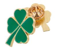CONGARTENO Broche Trèfle à Quatre Feuilles Épingle à Feuille Irlandaise en Alliage Verte Antidérapante pour Femme Mariage Anniversaire Fête Lot de 2 Pièces Petit Format