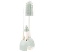 CONGARTENO Brosse à Bouteille Silicone 360° Rotative Pour Bébé, Brosse Longue Poignée, Poils Souples Résistants Haute Température, Nettoyage Biberon Vert, Kit Nettoyage Complète