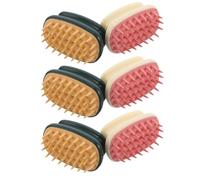 CONGARTENO Brosse à Shampoing Douce en Tpr Souple Lot de 6 Brosses de Massage pour Cuir Chevelu Double Couche Détachable Exfoliante Antipelliculaire pour Cheveux Secs ou Mouillés Usage