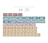 CONGARTENO Calendrier Mural Éducatif avec Cartes de Date et Support Tableau Affichage Boho pour Salle de Classe Calendrier Annuel Format Familial pour Décoration Scolaire