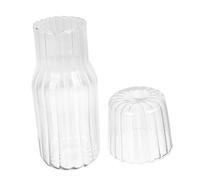 CONGARTENO Carafe Verre Résistant Au Chaud et Au Froid Cruche Verticale à Motif Rainuré pour Eau Froide et Jus Récipient de Stockage Décoratif pour Usage Domestique