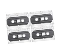 CONGARTENO Cassette Audio Vierge 30 Boîtier Transparent Rigide, Lot De 4 Cassettes Enregistrables Rétro pour Projets DIY, Stockage Audio, pour Messages Vocaux Et Musique