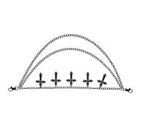 CONGARTENO Chaîne de Pantalon pour Hommes Style Punk Hip-hop, Pendentif Croix Creuse Multicouche en Métal, Décoration Gothique pour Jean, Accessoire Polyvalent