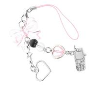 CONGARTENO Chaîne Téléphone Portable Mignonne avec Nœud et Cœur Accessoire Léger et Polyvalent pour Décoration de et Charme de Coque Style Kawaii