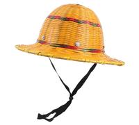 CONGARTENO Chapeau de Chantier en Bambou Tressé Protection Solaire UV Large Bord Ventilation Maximale Couvre-Casque Rond pour Travaux Extérieurs et Randonnée Chapeau de Sauveteur Unisexe