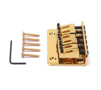 CONGARTENO Chevalet Fixe Métallique pour Guitare Cordes Doré Pont Saddle Pré Percé pour Remplacement et Installation Facile Accessoire Ukulélé Vintage