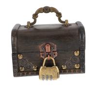 CONGARTENO Coffre Bois Vintage avec Serrure à Combinaison Chiffres Boîte de Rangement Multifonctionnelle pour Bijoux Souvenirs et Accessoires Robuste et Décorative pour Maison et Escape Game