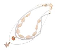 CONGARTENO Collier Coquillages Femme Style Hawaïen Ras Cou Court Tressé Pendentif Conque Naturel Bijoux Plage été Chaîne Résistante et Couleur Vive