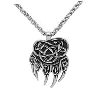 CONGARTENO Collier de griffe d'ours pirate bijoux pendentif pour hommes Bijoux pour hommes chaîne de collier pour hommes collier viking Acier inoxydable